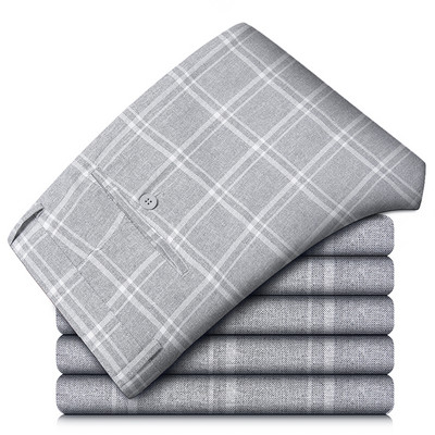 Καλοκαίρι Αγγλία Καρό Εργασία Stretch Παντελόνι Ανδρικό Επαγγελματικό Μόδα ίσιο γκρι μπλε casual παντελόνι Αντρικό επίσημο κοστούμι παντελόνι μάρκας 40