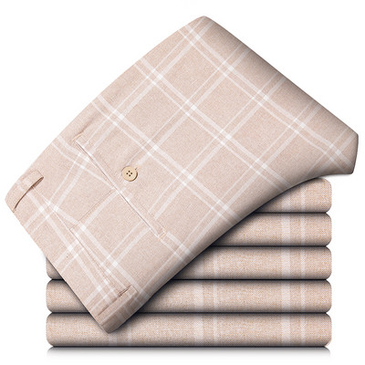 Καλοκαίρι Αγγλία Καρό Εργασία Stretch Παντελόνι Ανδρικό Επαγγελματικό Μόδα ίσιο γκρι μπλε casual παντελόνι Αντρικό επίσημο κοστούμι παντελόνι μάρκας 40