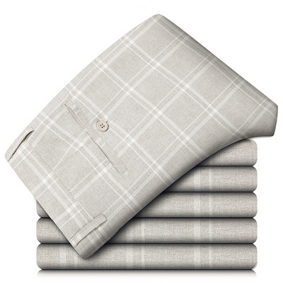 Καλοκαίρι Αγγλία Καρό Εργασία Stretch Παντελόνι Ανδρικό Επαγγελματικό Μόδα ίσιο γκρι μπλε casual παντελόνι Αντρικό επίσημο κοστούμι παντελόνι μάρκας 40