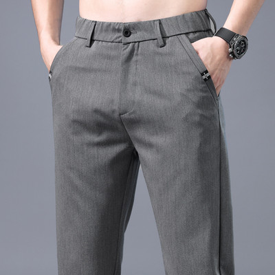 2022. aasta meeste õhukesed kleitpüksid, nutikad vabaaja ärilised, kehale sobivad veniv ülikonna püksid, elastne vöökoht, pidulikud hingavad püksid meestele