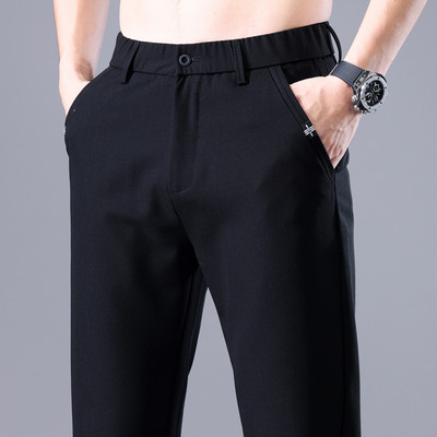 2022. aasta meeste õhukesed kleitpüksid, nutikad vabaaja ärilised, kehale sobivad veniv ülikonna püksid, elastne vöökoht, pidulikud hingavad püksid meestele