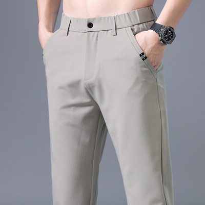 2022. aasta meeste õhukesed kleitpüksid, nutikad vabaaja ärilised, kehale sobivad veniv ülikonna püksid, elastne vöökoht, pidulikud hingavad püksid meestele