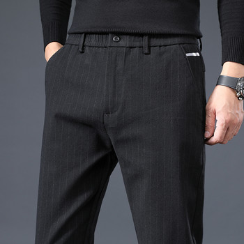 2022 Нови панталони с есенни райета Мъжки дебели модни класически бизнес тънки висококачествени офис официални костюми Ежедневни панталони Мъжки 28-38