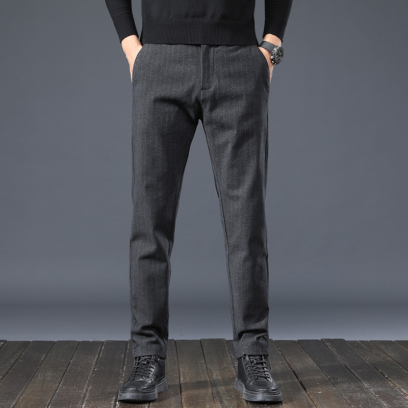 Nove jesenske prugaste hlače za 2022. Muške debele modne klasične poslovne tanke visokokvalitetne uredske službene hlače za ležerne hlače Muški 28-38