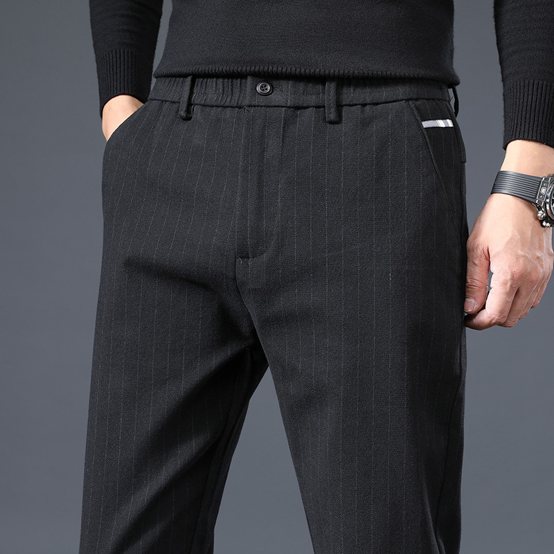Nove jesenske prugaste hlače za 2022. Muške debele modne klasične poslovne tanke visokokvalitetne uredske službene hlače za ležerne hlače Muški 28-38