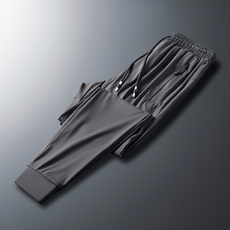Ljetne tanke ležerne hlače Muške široke ledeno svilene brzosušeće sportske hlače za sve kombinacije Muški trend ljetne hlače Ljeto