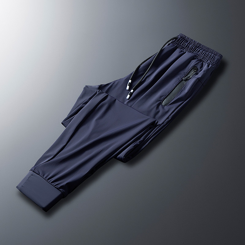 Ljetne tanke ležerne hlače Muške široke ledeno svilene brzosušeće sportske hlače za sve kombinacije Muški trend ljetne hlače Ljeto