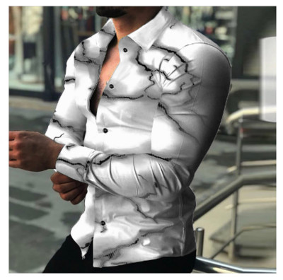 Μόδα φθινοπώρου χορού 2023 Πολυτελές κοινωνικό ανδρικό πουκάμισο Polo πουκάμισο με κουμπιά casual Western print Top Ανδρική ζακέτα χορού κορυφαίο συν μέγεθος