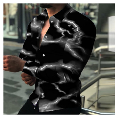 Μόδα φθινοπώρου χορού 2023 Πολυτελές κοινωνικό ανδρικό πουκάμισο Polo πουκάμισο με κουμπιά casual Western print Top Ανδρική ζακέτα χορού κορυφαίο συν μέγεθος