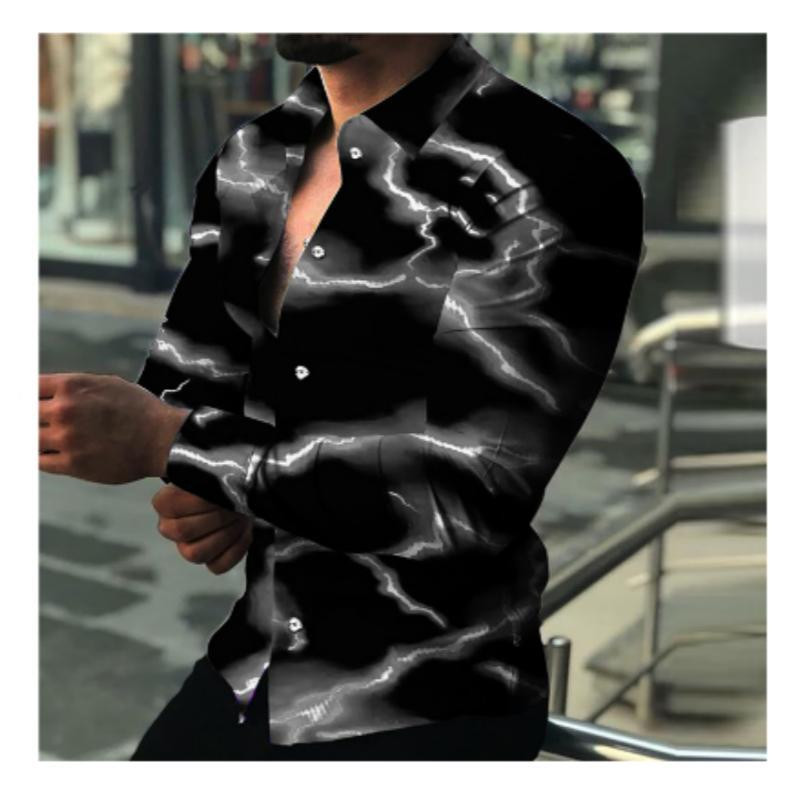 Μόδα φθινοπώρου χορού 2023 Πολυτελές κοινωνικό ανδρικό πουκάμισο Polo πουκάμισο με κουμπιά casual Western print Top Ανδρική ζακέτα χορού κορυφαίο συν μέγεθος