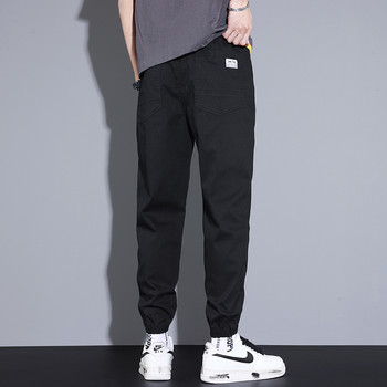 Мъжки памучни свободни харем панталони с еластична талия на марката Mingyu, сини дебели свободни панталони за джогинг Карго панталони, мъжки размер 38