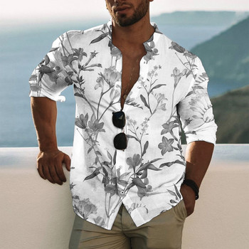Пролетна и есенна мъжка риза с ревери за ежедневна спортна зала Muscle Shirt Outdoor Street с копчета с дълги ръкави 2023 Най-новата мода Проста