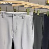 Επώνυμα ρούχα Νέο κοστούμι Παντελόνι Ανδρικό Παντελόνι Εργασίας Επαγγελματικό Πλισέ Γραφείο Κορεάτικο Στιλ Γκρι Επίσημο Παντελόνι Ανδρικό Υπερμεγέθη 40