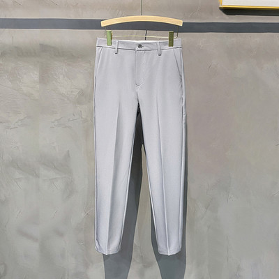 Επώνυμα ρούχα Νέο κοστούμι Παντελόνι Ανδρικό Παντελόνι Εργασίας Επαγγελματικό Πλισέ Γραφείο Κορεάτικο Στιλ Γκρι Επίσημο Παντελόνι Ανδρικό Υπερμεγέθη 40