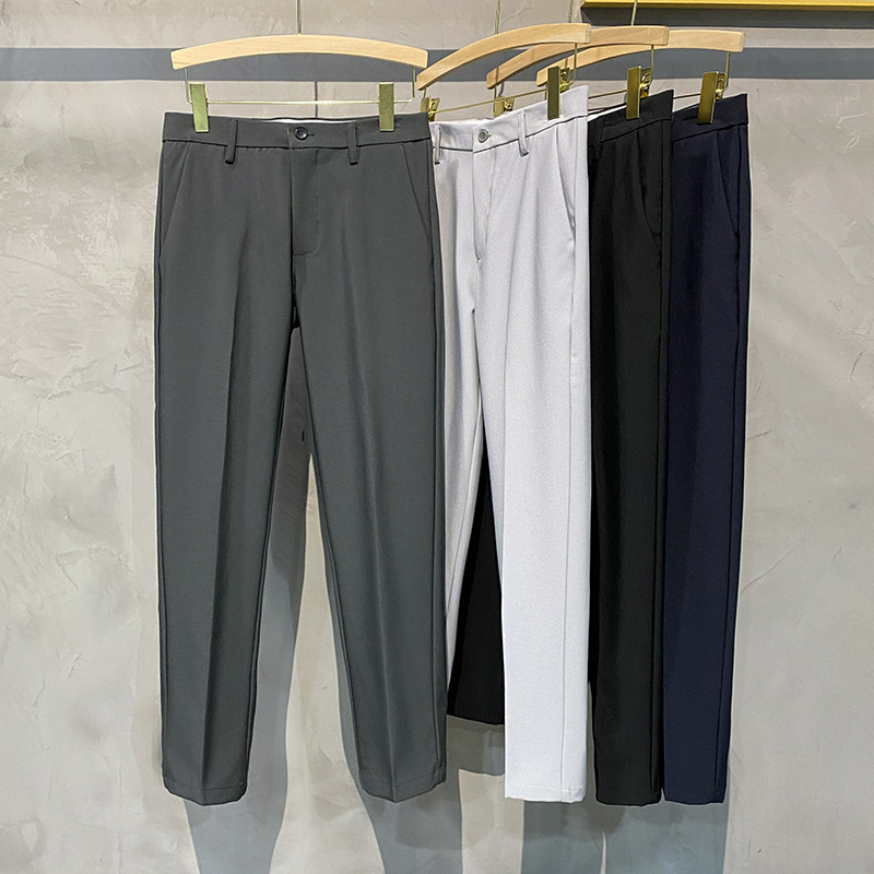 Επώνυμα ρούχα Νέο κοστούμι Παντελόνι Ανδρικό Παντελόνι Εργασίας Επαγγελματικό Πλισέ Γραφείο Κορεάτικο Στιλ Γκρι Επίσημο Παντελόνι Ανδρικό Υπερμεγέθη 40