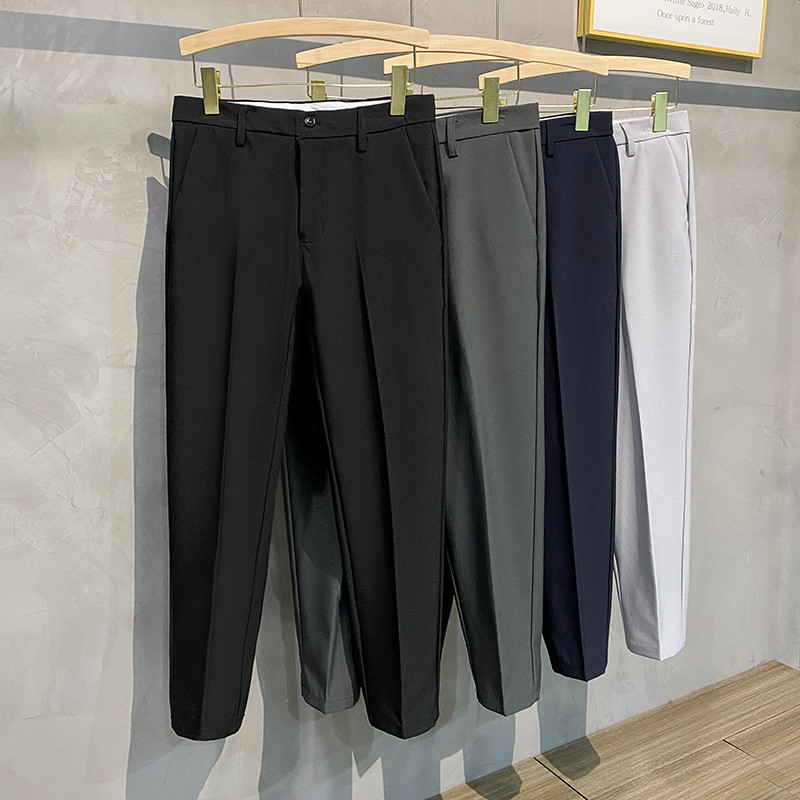 Επώνυμα ρούχα Νέο κοστούμι Παντελόνι Ανδρικό Παντελόνι Εργασίας Επαγγελματικό Πλισέ Γραφείο Κορεάτικο Στιλ Γκρι Επίσημο Παντελόνι Ανδρικό Υπερμεγέθη 40
