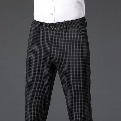 MINGYU bränd Mood Briti ruudulised püksid Meeste Mood Stretch Slim Korea Äripidu Kontor pidulikud ülikonnapüksid Meestele 30-38