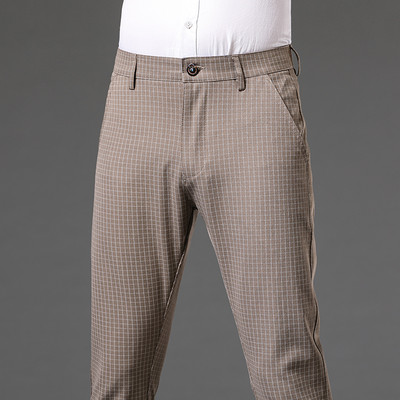 MINGYU bränd Mood Briti ruudulised püksid Meeste Mood Stretch Slim Korea Äripidu Kontor pidulikud ülikonnapüksid Meestele 30-38