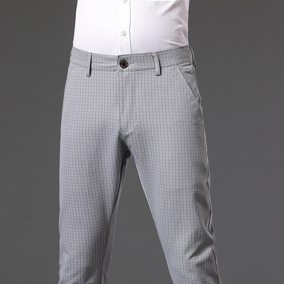 MINGYU bränd Mood Briti ruudulised püksid Meeste Mood Stretch Slim Korea Äripidu Kontor pidulikud ülikonnapüksid Meestele 30-38