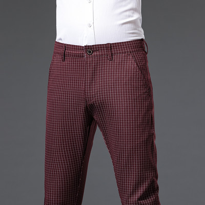 MINGYU bränd Mood Briti ruudulised püksid Meeste Mood Stretch Slim Korea Äripidu Kontor pidulikud ülikonnapüksid Meestele 30-38