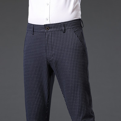 MINGYU bränd Mood Briti ruudulised püksid Meeste Mood Stretch Slim Korea Äripidu Kontor pidulikud ülikonnapüksid Meestele 30-38