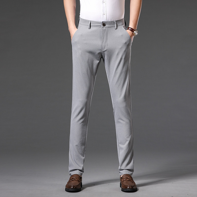 MINGYU bränd Mood Briti ruudulised püksid Meeste Mood Stretch Slim Korea Äripidu Kontor pidulikud ülikonnapüksid Meestele 30-38