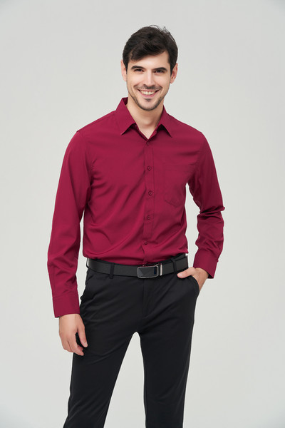 Narančaste muške svečane košulje Nova jesen 2023. Rastezljiva košulja regularnog kroja Muška košulja dugih rukava koja se ne gužva Jednostavna za održavanje Muška košulja Him