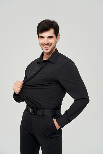 Narančaste muške svečane košulje Nova jesen 2023. Rastezljiva košulja regularnog kroja Muška košulja dugih rukava koja se ne gužva Jednostavna za održavanje Muška košulja Him