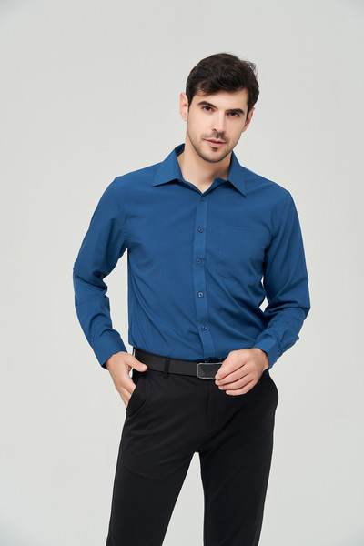 Narančaste muške svečane košulje Nova jesen 2023. Rastezljiva košulja regularnog kroja Muška košulja dugih rukava koja se ne gužva Jednostavna za održavanje Muška košulja Him