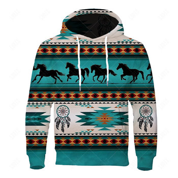 Νέο Ethnic Style Hoodies Ανδρικά Tribal Style Hoodie Μπλούζες φθινοπώρου με μακρυμάνικο φθινόπωρο Streetwear Hoodie για ανδρικά ρούχα