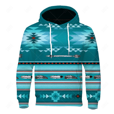 Uued etnilises stiilis kapuutsid Meeste hõimustiilis kapuuts 3D prindiga topsid Sügisene pikkade varrukatega tänavarõivaste kapuutsiga kapuuts Meeste rõivad