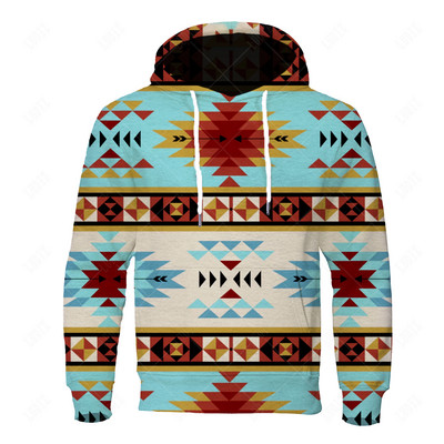 Uued etnilises stiilis kapuutsid Meeste hõimustiilis kapuuts 3D prindiga topsid Sügisene pikkade varrukatega tänavarõivaste kapuutsiga kapuuts Meeste rõivad