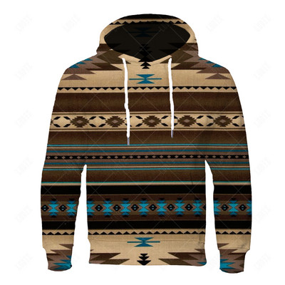 Uued etnilises stiilis kapuutsid Meeste hõimustiilis kapuuts 3D prindiga topsid Sügisene pikkade varrukatega tänavarõivaste kapuutsiga kapuuts Meeste rõivad