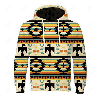 Uued etnilises stiilis kapuutsid Meeste hõimustiilis kapuuts 3D prindiga topsid Sügisene pikkade varrukatega tänavarõivaste kapuutsiga kapuuts Meeste rõivad