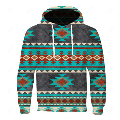 Uued etnilises stiilis kapuutsid Meeste hõimustiilis kapuuts 3D prindiga topsid Sügisene pikkade varrukatega tänavarõivaste kapuutsiga kapuuts Meeste rõivad