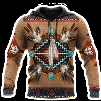 Αμερικάνικα Native Hoodies Ανδρικά φούτερ με κουκούλα 3D εκτύπωσης Unisex στυλ Ινδίας Φθινοπωρινό μακρυμάνικο Streetwear Designer Hoodie για άνδρες