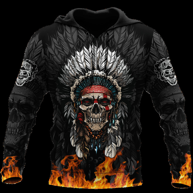 Muška majica s kapuljačom američkih domorodaca, muška majica s kapuljačom s 3D printom, uniseks, indijski stil, jesenska dizajnerska majica s kapuljačom s kapuljačom, dugih rukava za muškarce
