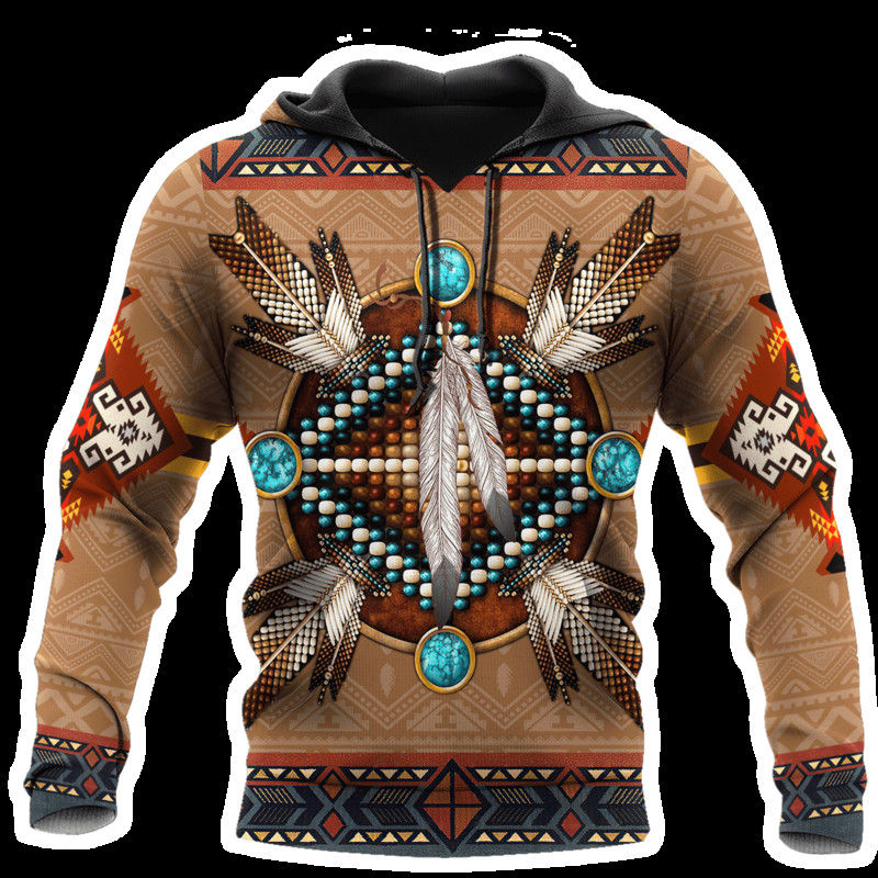 Muška majica s kapuljačom američkih domorodaca, muška majica s kapuljačom s 3D printom, uniseks, indijski stil, jesenska dizajnerska majica s kapuljačom s kapuljačom, dugih rukava za muškarce