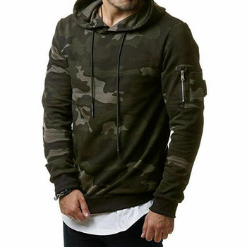 Мъжки суитчър с качулка 2021 Моден камуфлажен топъл пуловер Палто Homme Streetwear Яке Горнище Мъжко облекло