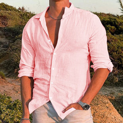 Cămașă de înaltă calitate 95% bumbac 2023, ocazional pentru bărbați, topuri largi, tricou cu mânecă lungă, vară, toamnă, vacanță la plajă, cămăși pentru bărbați