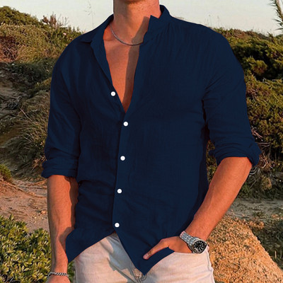 Cămașă de înaltă calitate 95% bumbac 2023, ocazional pentru bărbați, topuri largi, tricou cu mânecă lungă, vară, toamnă, vacanță la plajă, cămăși pentru bărbați