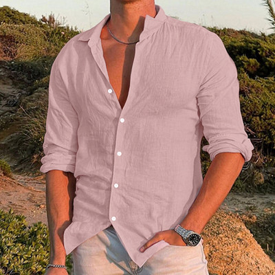 Cămașă de înaltă calitate 95% bumbac 2023, ocazional pentru bărbați, topuri largi, tricou cu mânecă lungă, vară, toamnă, vacanță la plajă, cămăși pentru bărbați