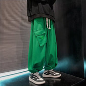 Mood Vahvlid Meeste Püksid Jooksjad Harajuku Vabaaja suur tasku Hip Hop Tänavarõivad Chic Meeste Püksid Y2k Unikaalne Techwear Riietus