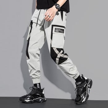 Мъжки карго панталони Корейски модни джоггери Мъжки хип-хоп облекла Улични панталони Черни ежедневни панталони с няколко джоба Армейски ежедневни панталони