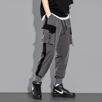 Мъжки карго панталони Корейски модни джоггери Мъжки хип-хоп облекла Улични панталони Черни ежедневни панталони с няколко джоба Армейски ежедневни панталони