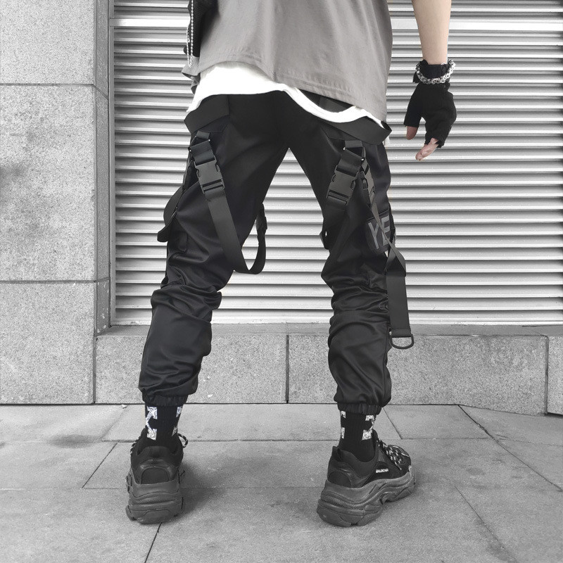 Joggers Muškarci Hip Hop Cargo hlače Ulična muška odjeća Gotičke hlače Japanska Harajuku moda Popularna ulična pop odjeća