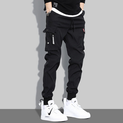 Férfi ruha Nadrág Divat Alkalmi kocogó Hip Hop Ruházat Normál tehernadrág Férfi Fekete Techwear Streetwear Egymásra rakott melegítőnadrág