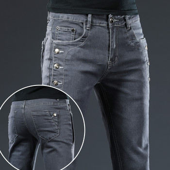 2023 Brand Men Jeans Slim Fit Skinny Denim Jeans Designer Elastic Straight Jeans Stretch παντελόνι Ανδρικό τζιν