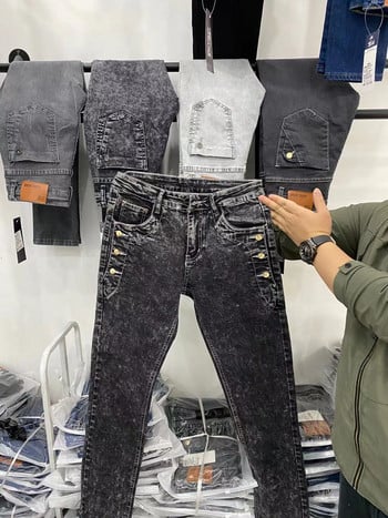 2023 марка Мъжки дънки Slim Fit Skinny Denim Jeans Дизайнерски еластични прави дънки Еластични панталони Дънки за мъже