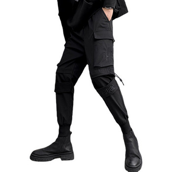 Модни черни карго панталони Мъжки джоггери Улично облекло Корейски дрехи Хип-хоп Пънк тесни харем панталони Ежедневни панталони в стил сафари